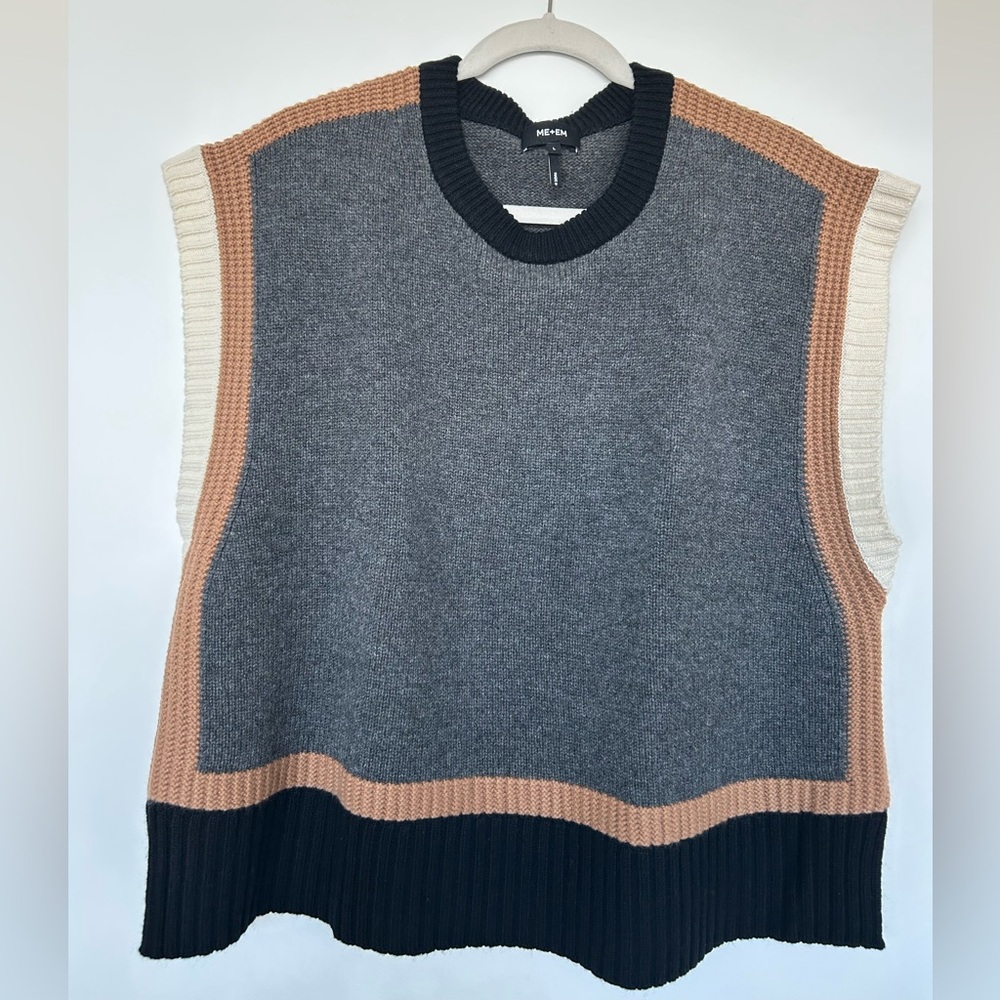 ME+EM Gray and Black Crew Neck Sweater - Picture 7 of 10